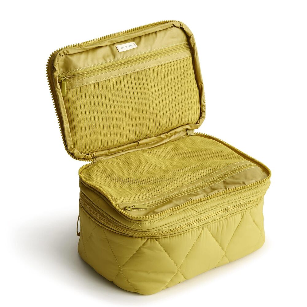 Vera Bradley Featherweight Brush Up Cosmetic Case - Golden Olive NWT - Picture 2 of 7